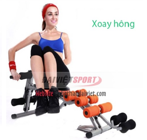 Động tác xoay hông trên máy tập cơ bụng