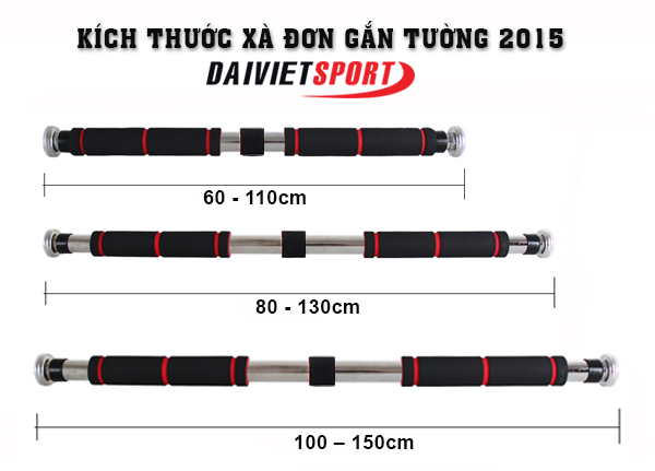 KÍch thước Xà đơn gắn cửa treo tường thế hệ mới 2015