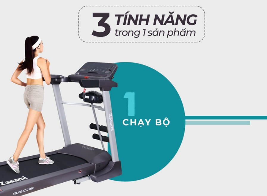 Review máy chạy bộ Zasami Felice KZ-G3460